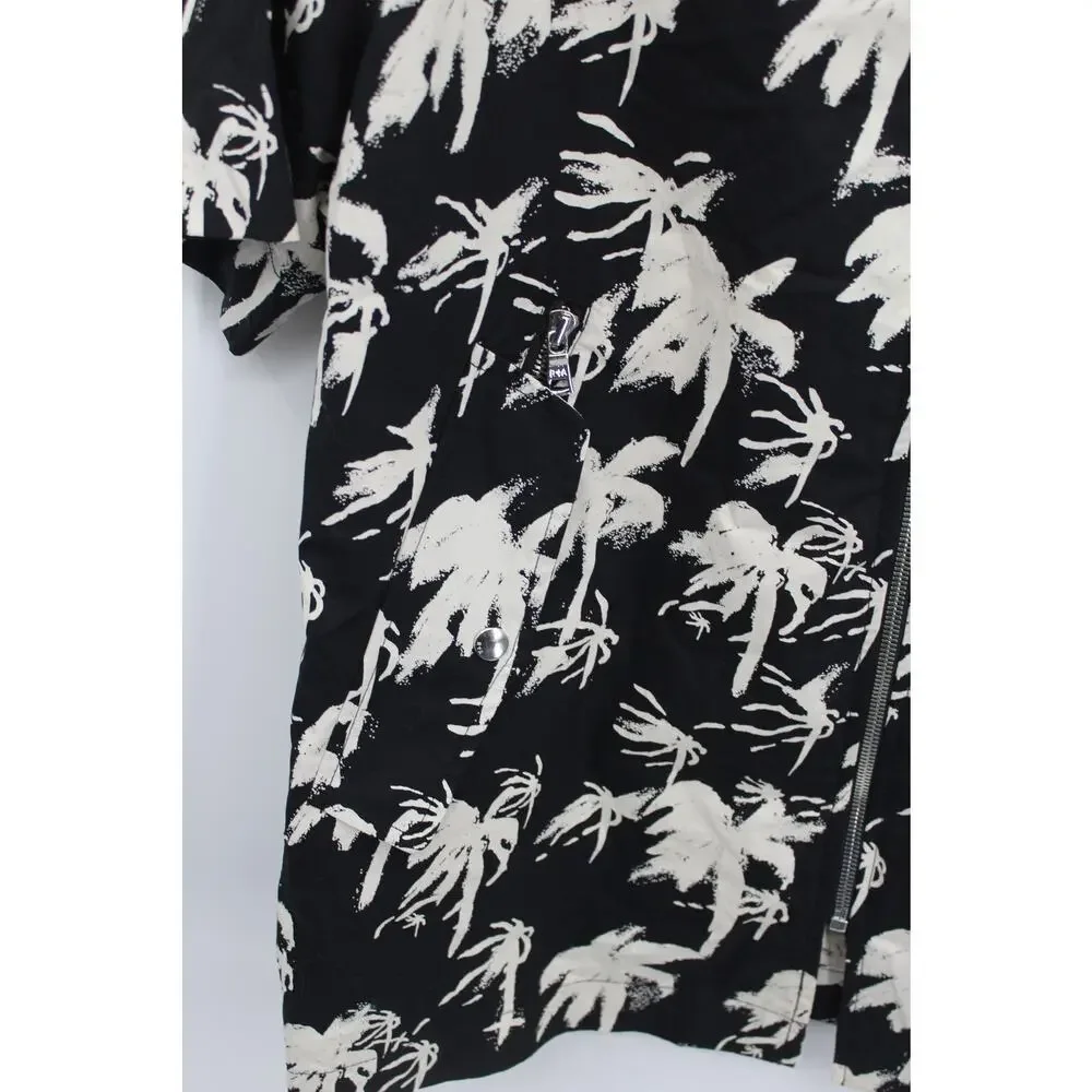RTA Aiden Palm Tree Zipper Shirt Clyde Shorts Set Size Large